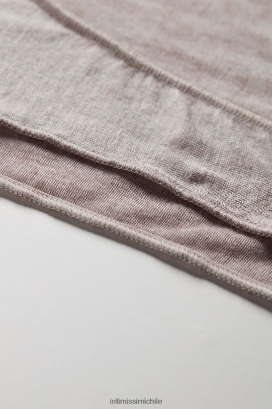 Intimissimi top ultraligero de cachemira y modal con hombros anchos mujer 7525-concha beige melange vestir L4BXFJ1449