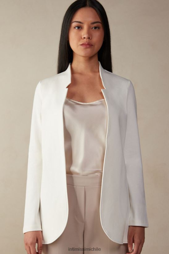 Intimissimi cárdigan de interlock de algodón de manga larga mujer 2127-blanco polvo vestir L4BXFJ1413