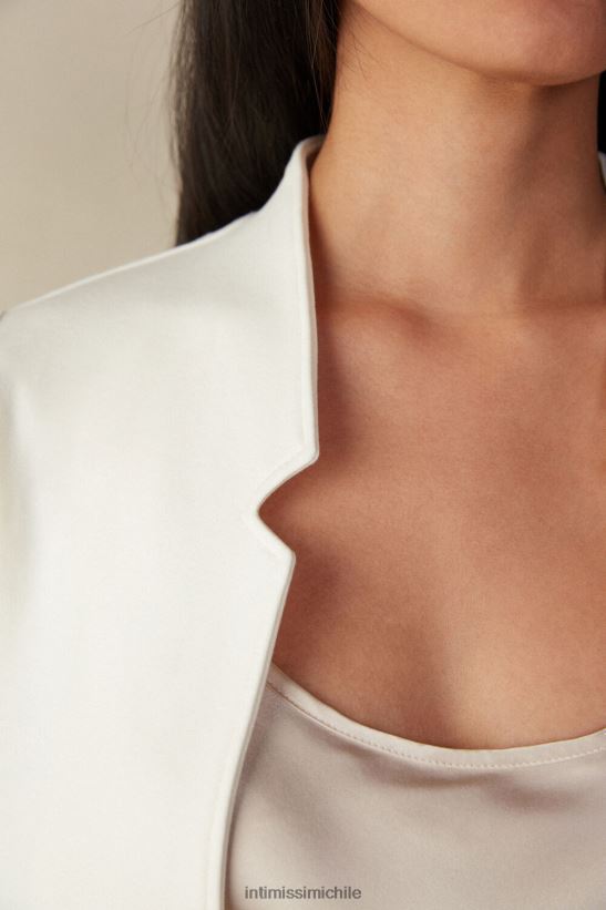 Intimissimi cárdigan de interlock de algodón de manga larga mujer 2127-blanco polvo vestir L4BXFJ1413