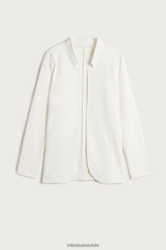 Intimissimi cárdigan de interlock de algodón de manga larga mujer 2127-blanco polvo vestir L4BXFJ1413