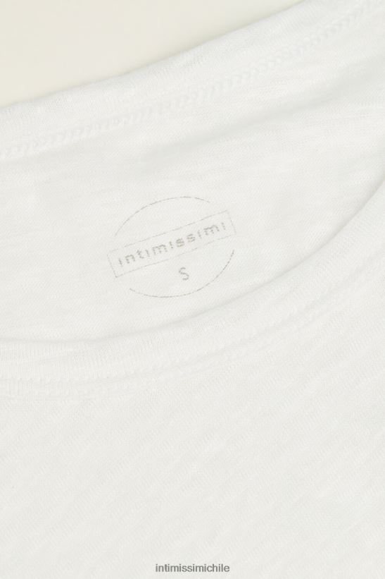 Intimissimi camisa de lino de manga corta mujer 001-blanco vestir L4BXFJ1313