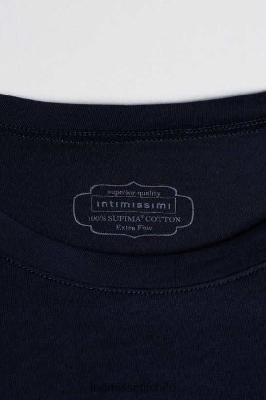 Intimissimi camiseta de manga corta de algodón supima ultrafresco mujer 1467-azul intenso vestir L4BXFJ1434