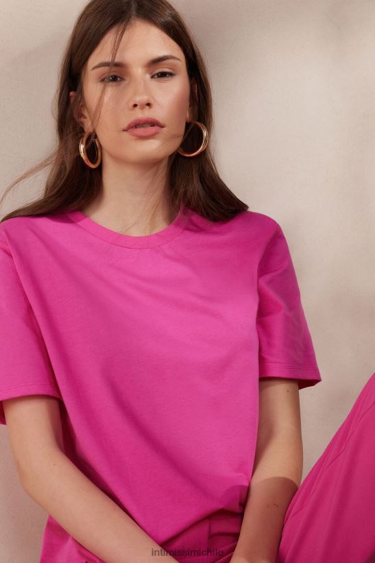 Intimissimi top de algodón supima de manga corta mujer 206j-rosa san valentín vestir L4BXFJ1283