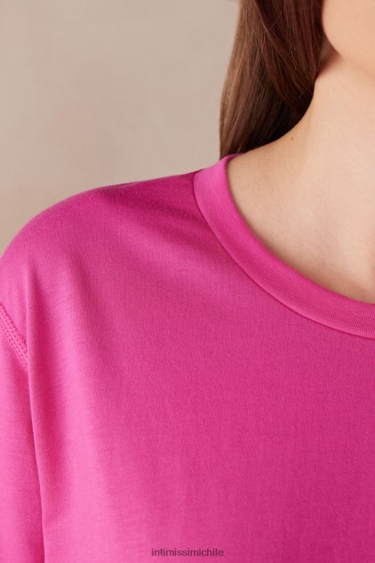 Intimissimi top de algodón supima de manga corta mujer 206j-rosa san valentín vestir L4BXFJ1283