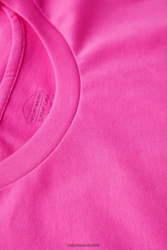 Intimissimi top de algodón supima de manga corta mujer 206j-rosa san valentín vestir L4BXFJ1283