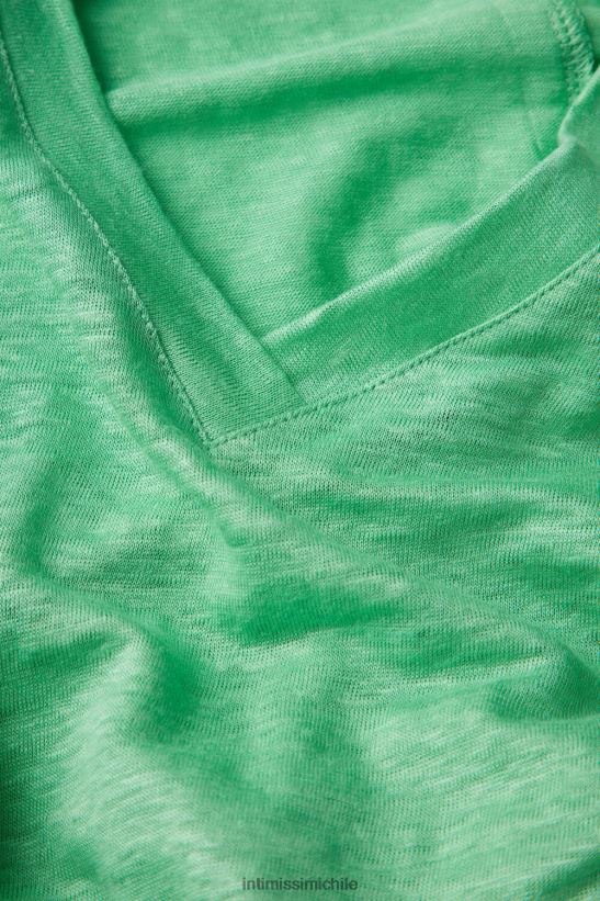 Intimissimi top de lino de manga corta con cuello en v mujer 218j-manzana menta vestir L4BXFJ1310