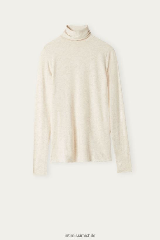 Intimissimi Top de cuello alto de cachemir lamé de modal ligero mujer 843i-blanquecino cojo vestir L4BXFJ1381