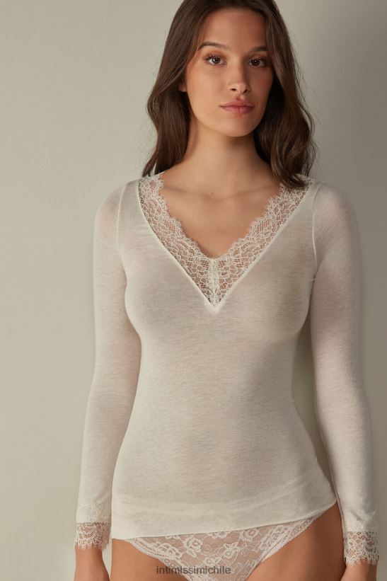 Intimissimi camisa larga ultraligera de modal cashmere encaje mujer 231i-vainilla natural vestir L4BXFJ1428