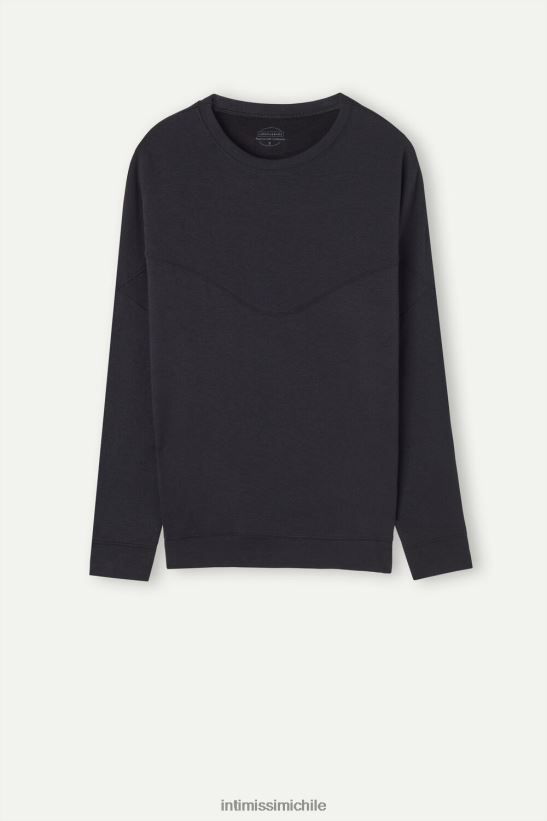 Intimissimi jersey de felpa de modal y cashmere con cuello redondo mujer 019-negro vestir L4BXFJ1342
