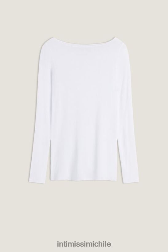 Intimissimi jersey ultraligero de cachemir y modal con cuello barco mujer 001-blanco vestir L4BXFJ1407