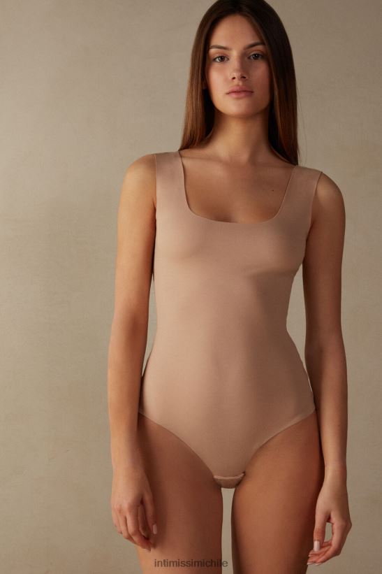 Intimissimi body de algodón supima con cuello redondo mujer 044-beige suave vestir L4BXFJ1426