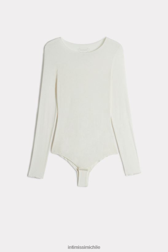 Intimissimi body de manga larga de modal y cachemira mujer 231i-vainilla natural vestir L4BXFJ1430